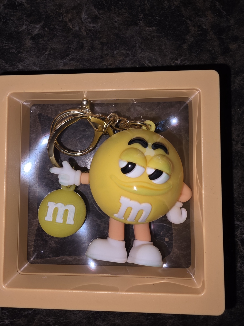 Yellow Novelty M&M Character Keychain - Branded Candy Mascot